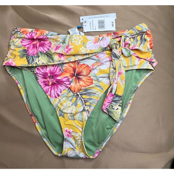 Bleu Rod Beattie Paradiso High Waist Draped Side Tie Bikini Bottom 6 NWT - Picture 5 of 6